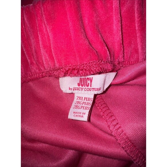 EUC Juicy Couture Hot pink BARBIE velvet joggers womens -size 2xL Plus - Picture 3 of 6